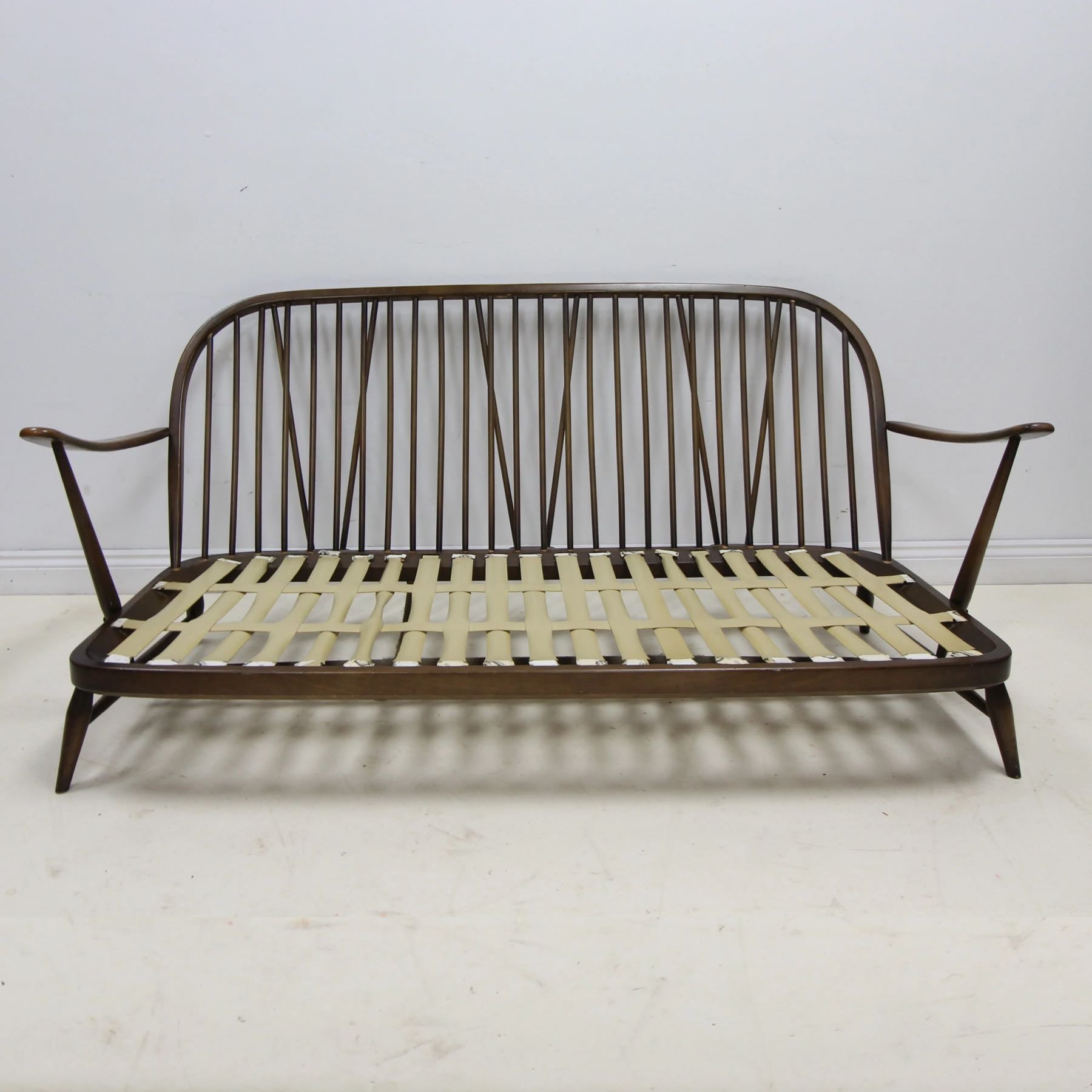 Iconic mid-century Ercol Windsor 3-seater sofa frame in solid beech