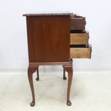 Small Mahogany Veneered Serpentine Front 3 drawer Chest of drawers