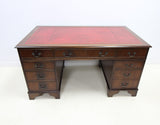 Large Leather Top Double Pedestal Desk