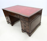 Large Leather Top Double Pedestal Desk