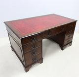 Large Leather Top Double Pedestal Desk