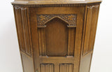 Vintage Old Charm style Linen Fold Oak Single Wardrobe