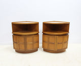 Stylish pair of mid-century Nathan teak corner units or Bedside Cabinets
