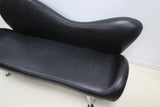Modern Retro Style Sofa in Black Leatherette