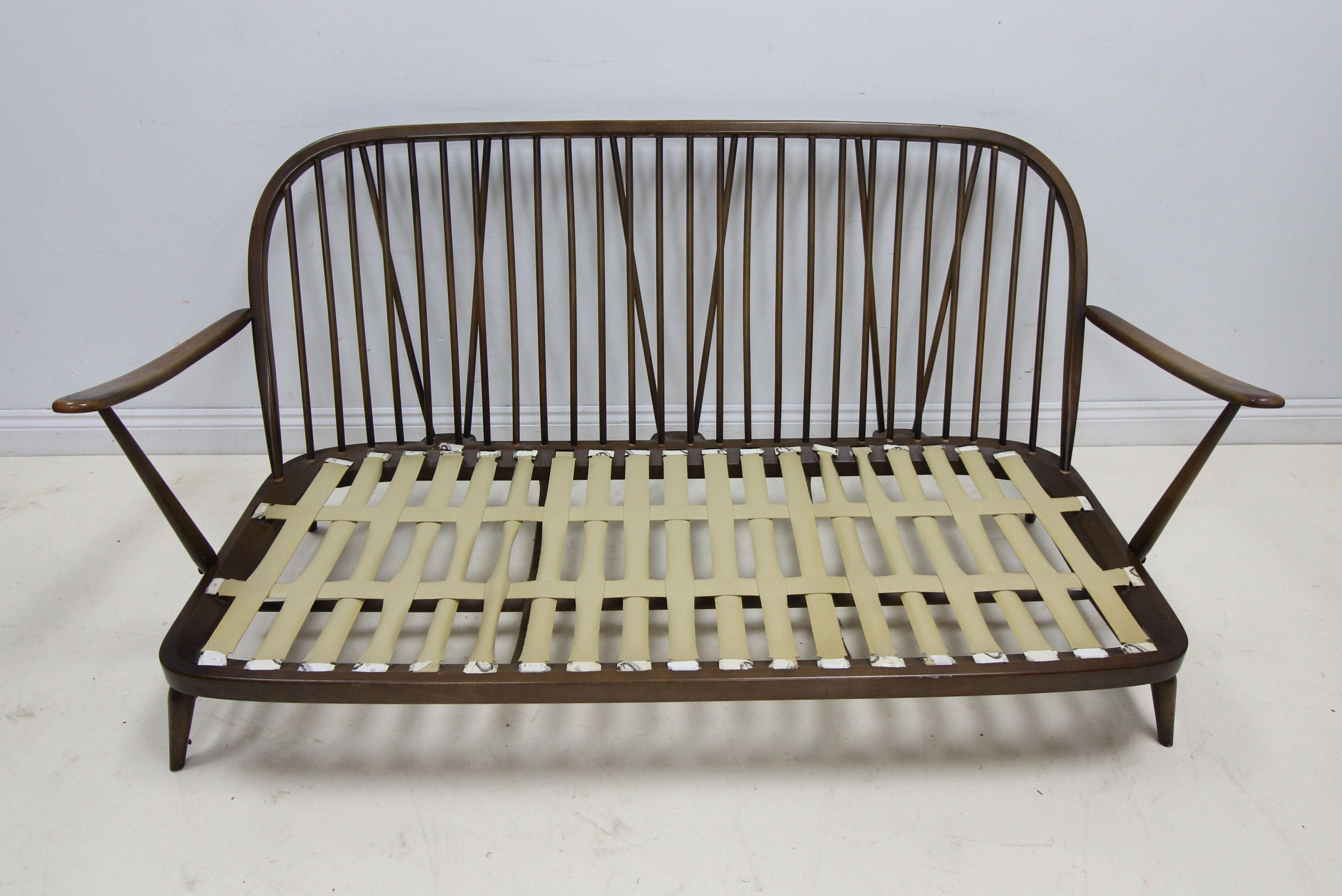 Iconic mid-century Ercol Windsor 3-seater sofa frame in solid beech