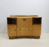 Mid century maple veneered serpentine front Beautility sideboard