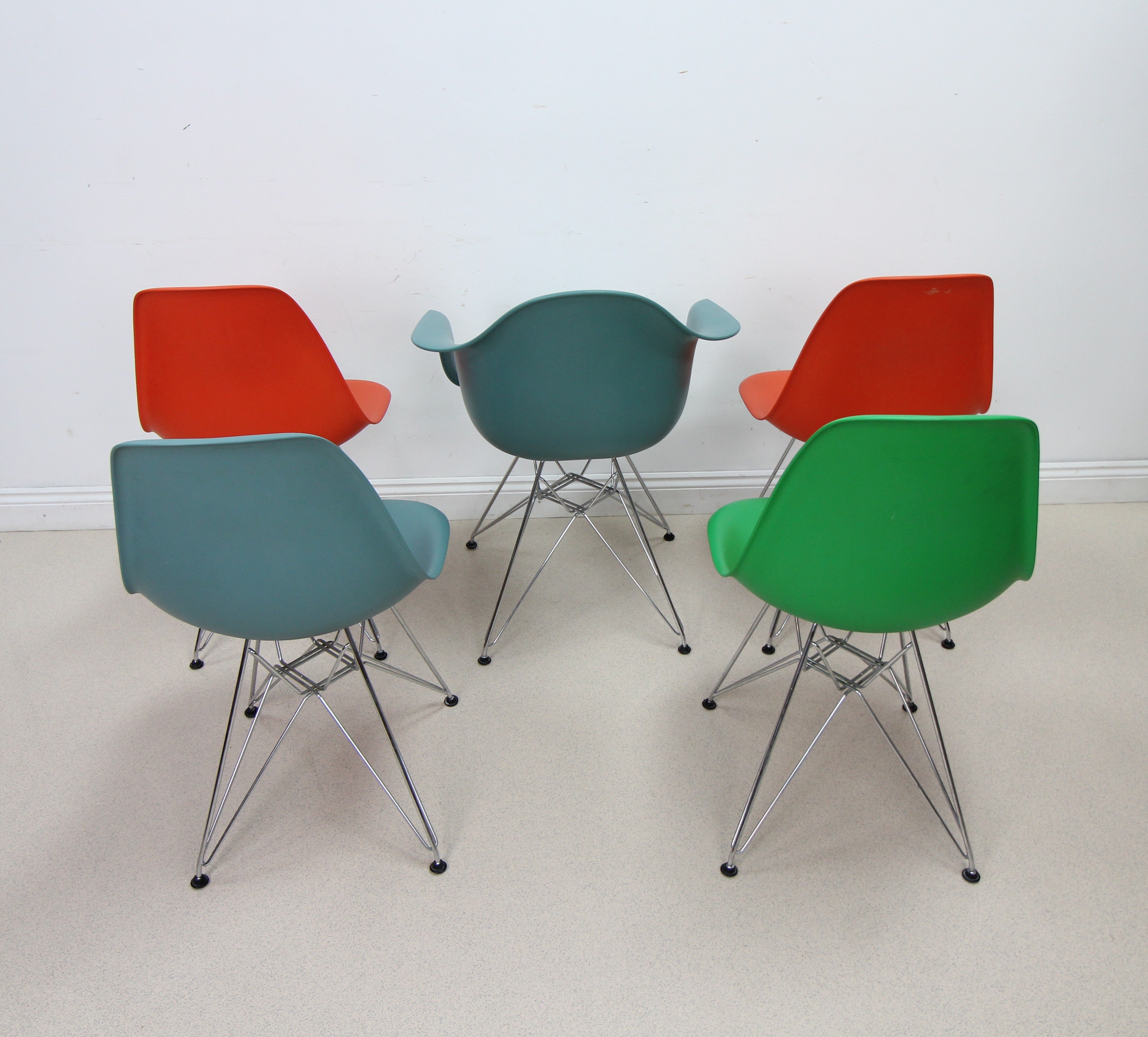 Set Of 5 Eames Eiffel Tower Base Chairs By Vitra
