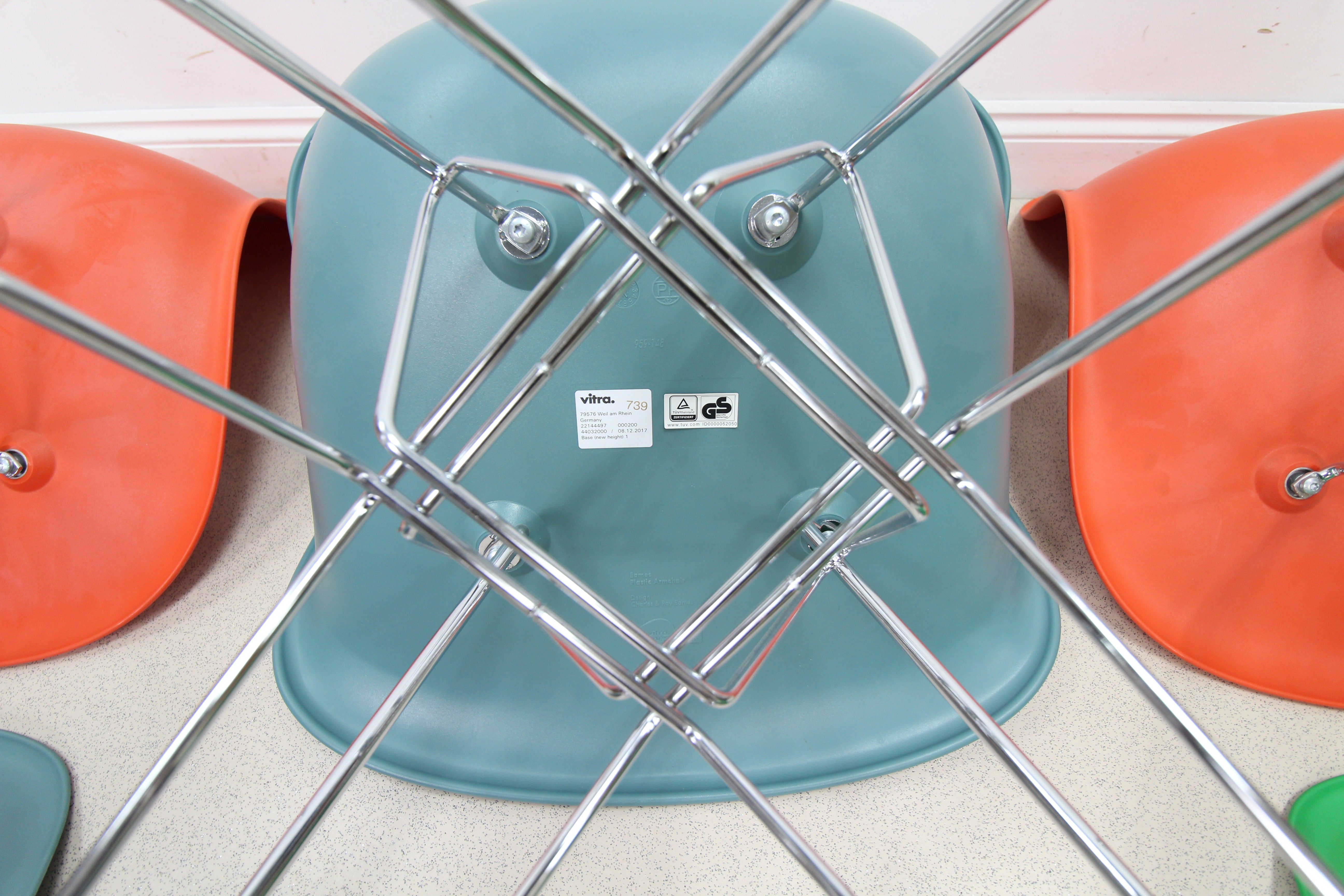 Set Of 5 Eames Eiffel Tower Base Chairs By Vitra