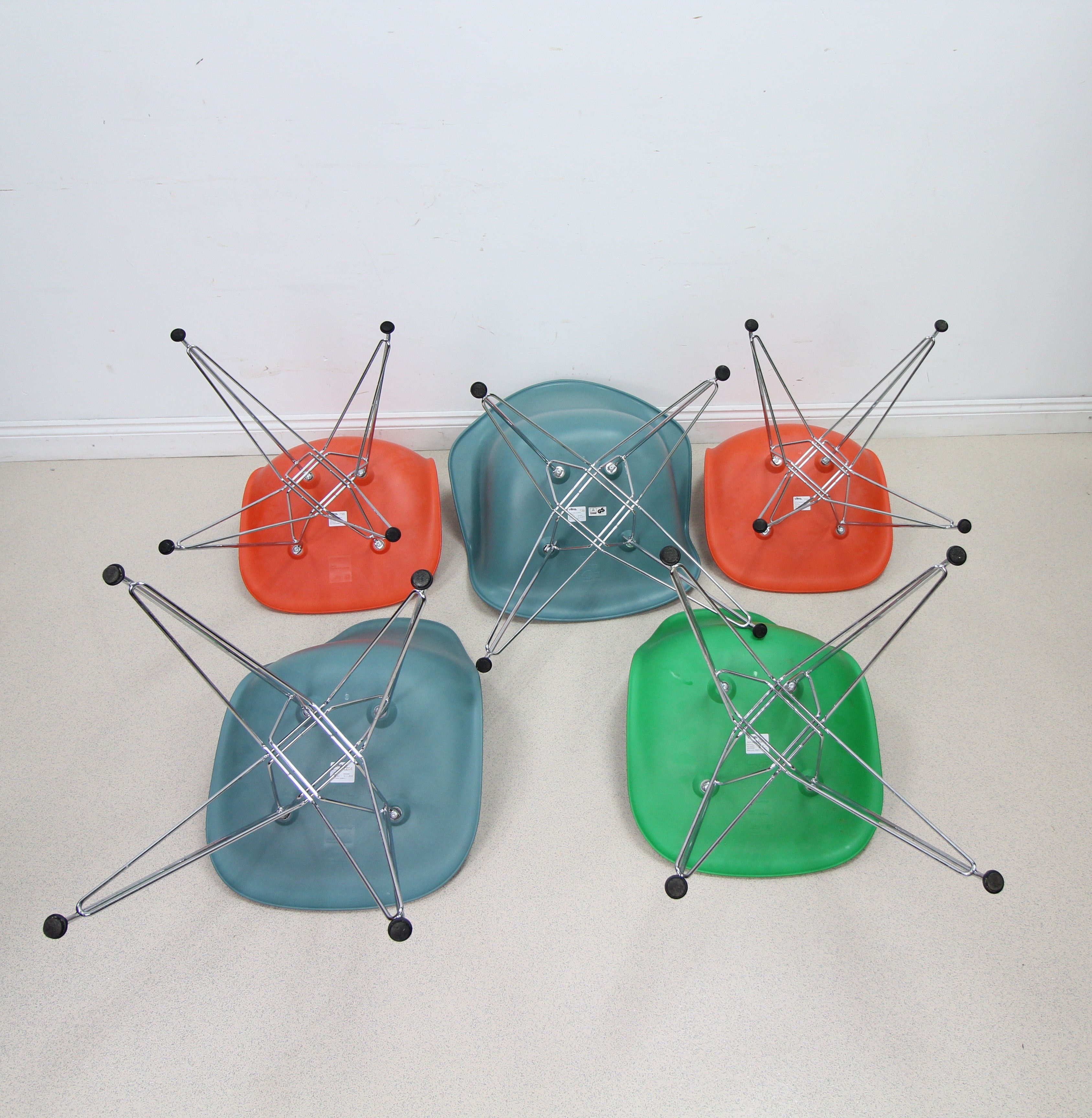 Set Of 5 Eames Eiffel Tower Base Chairs By Vitra