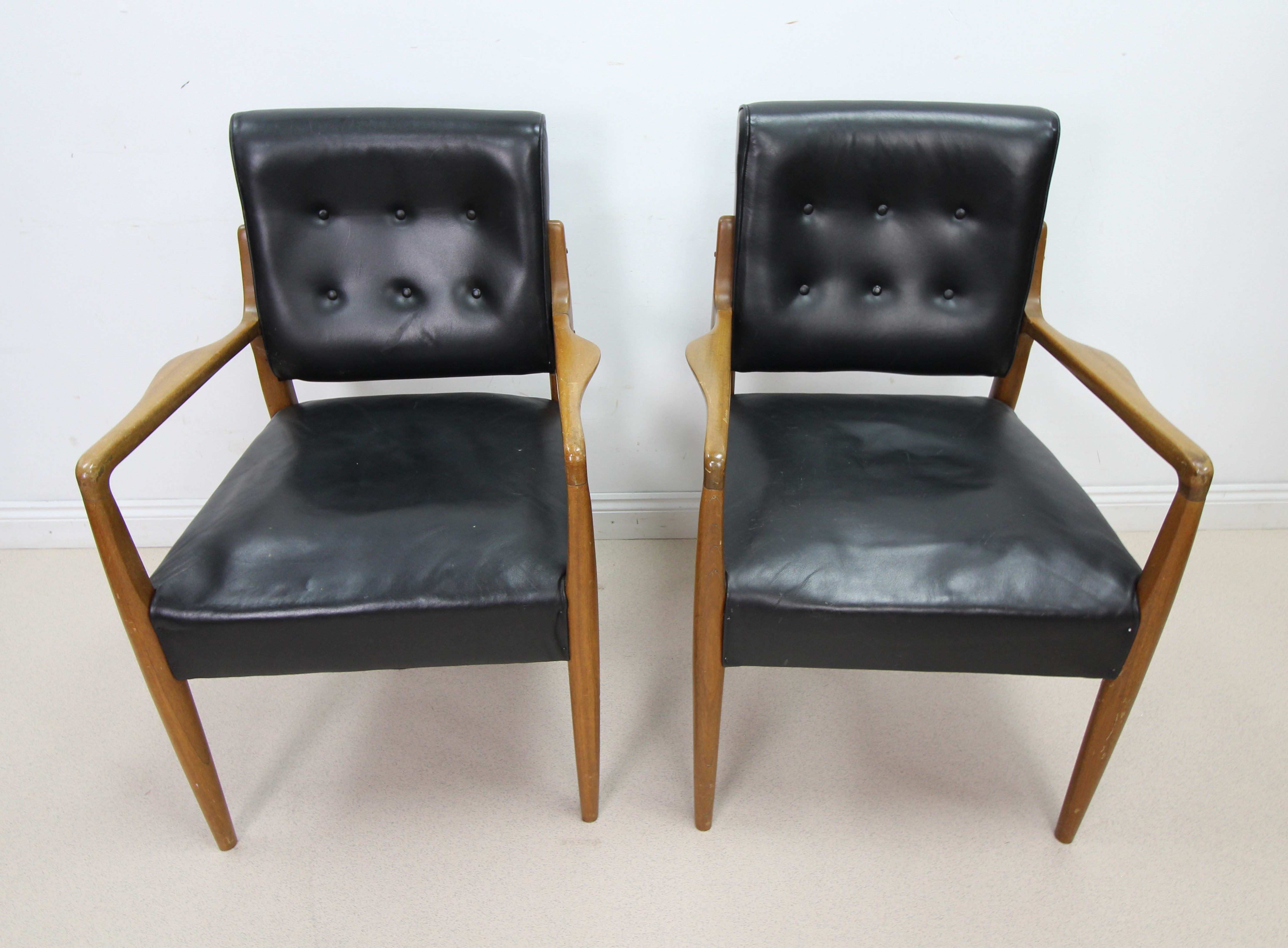 Pair of Danish Style Leather Chairs - Project?
