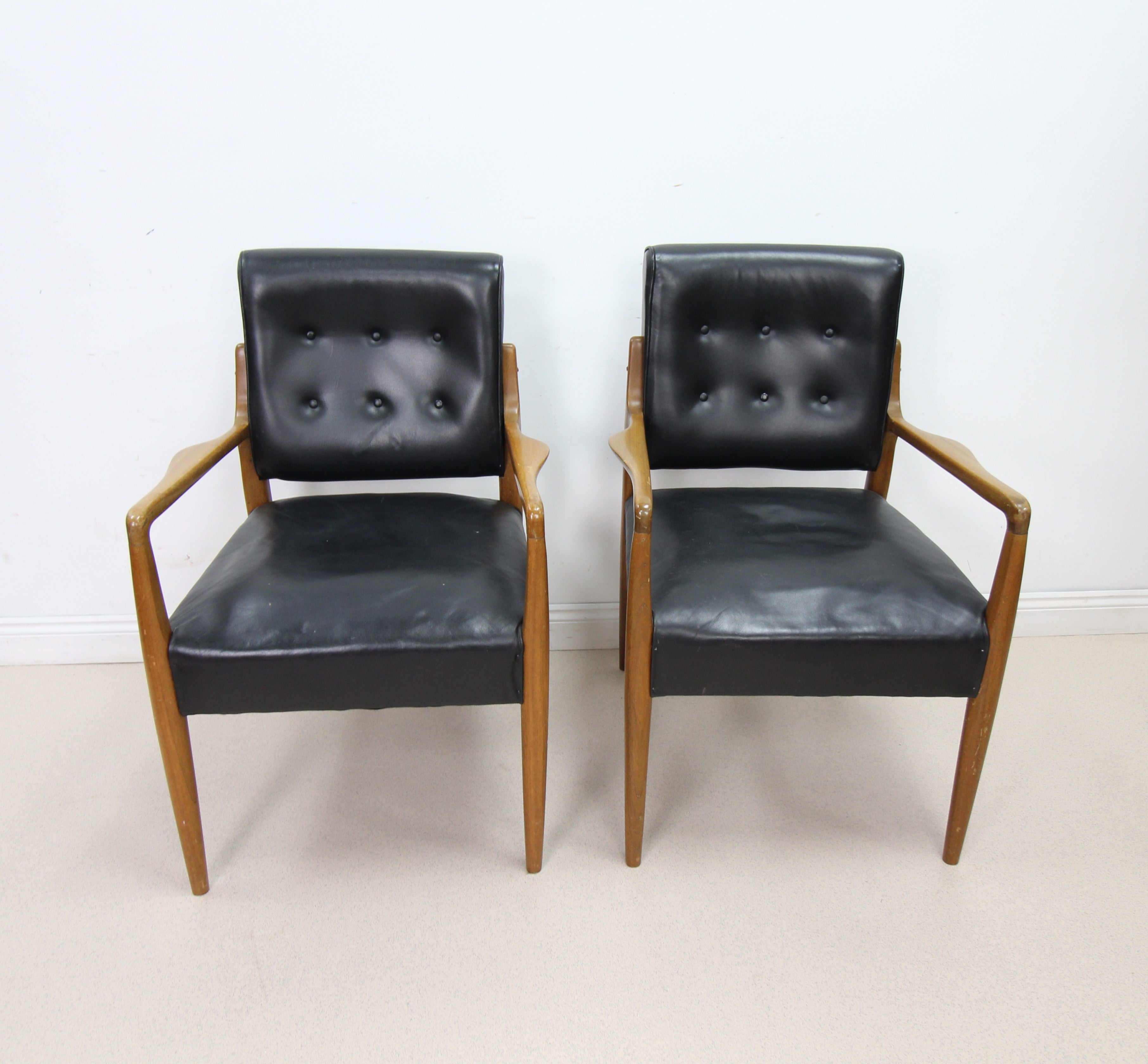 Pair of Danish Style Leather Chairs - Project?