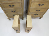 Pair of French Style Rustic Solid Wood Tallboy Chest Of Drawers