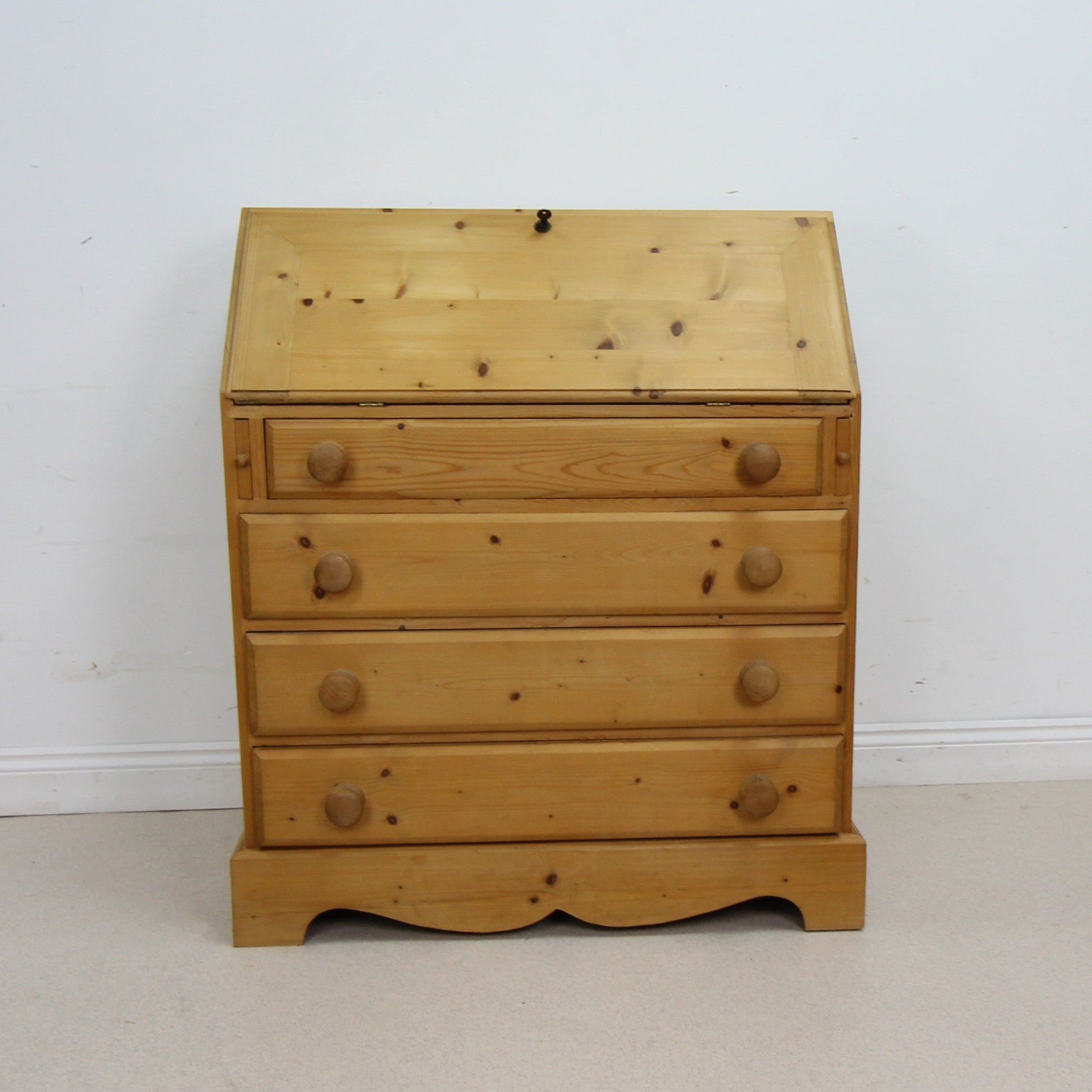 Elegant Solid Pine Writing Bureau - Lockable