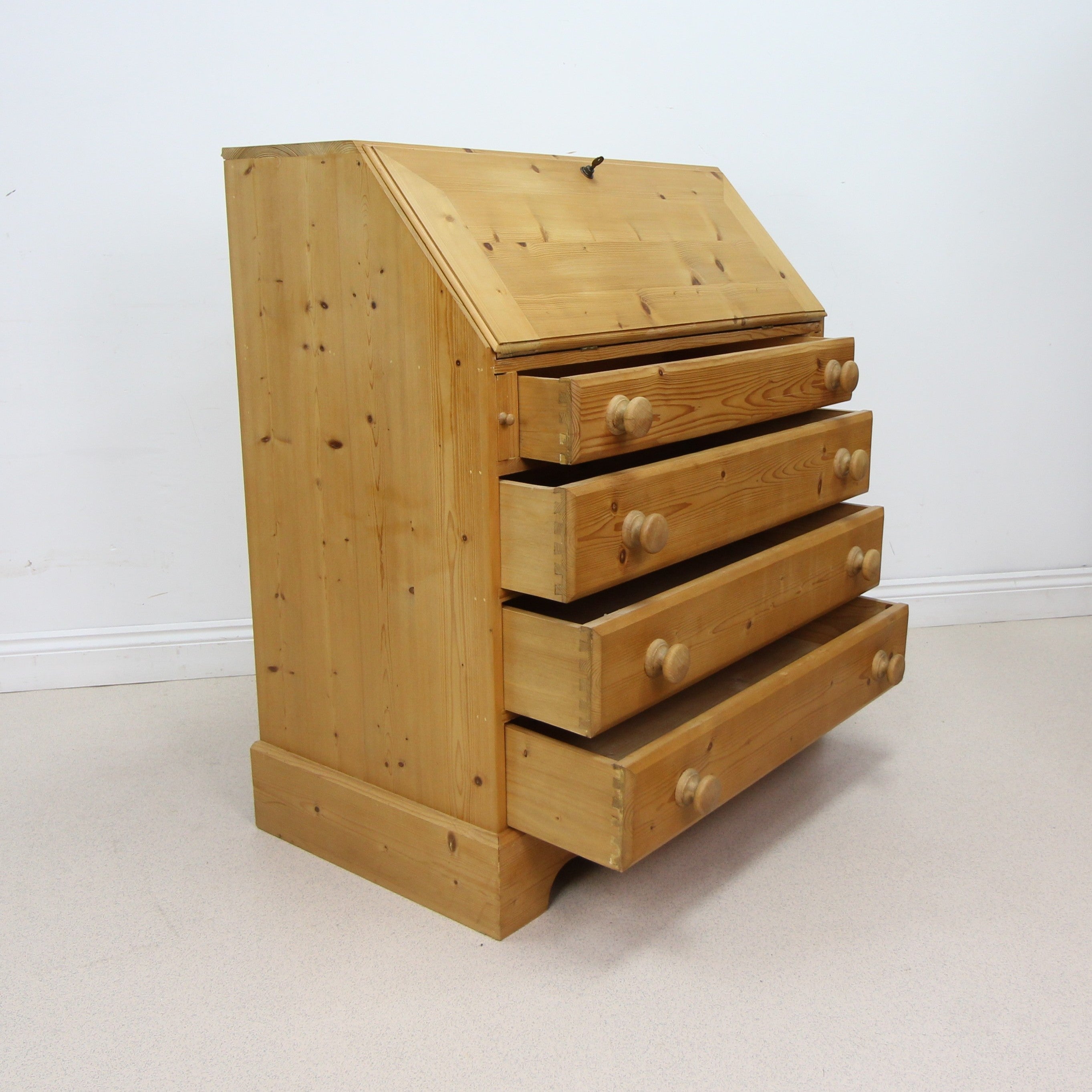 Elegant Solid Pine Writing Bureau - Lockable