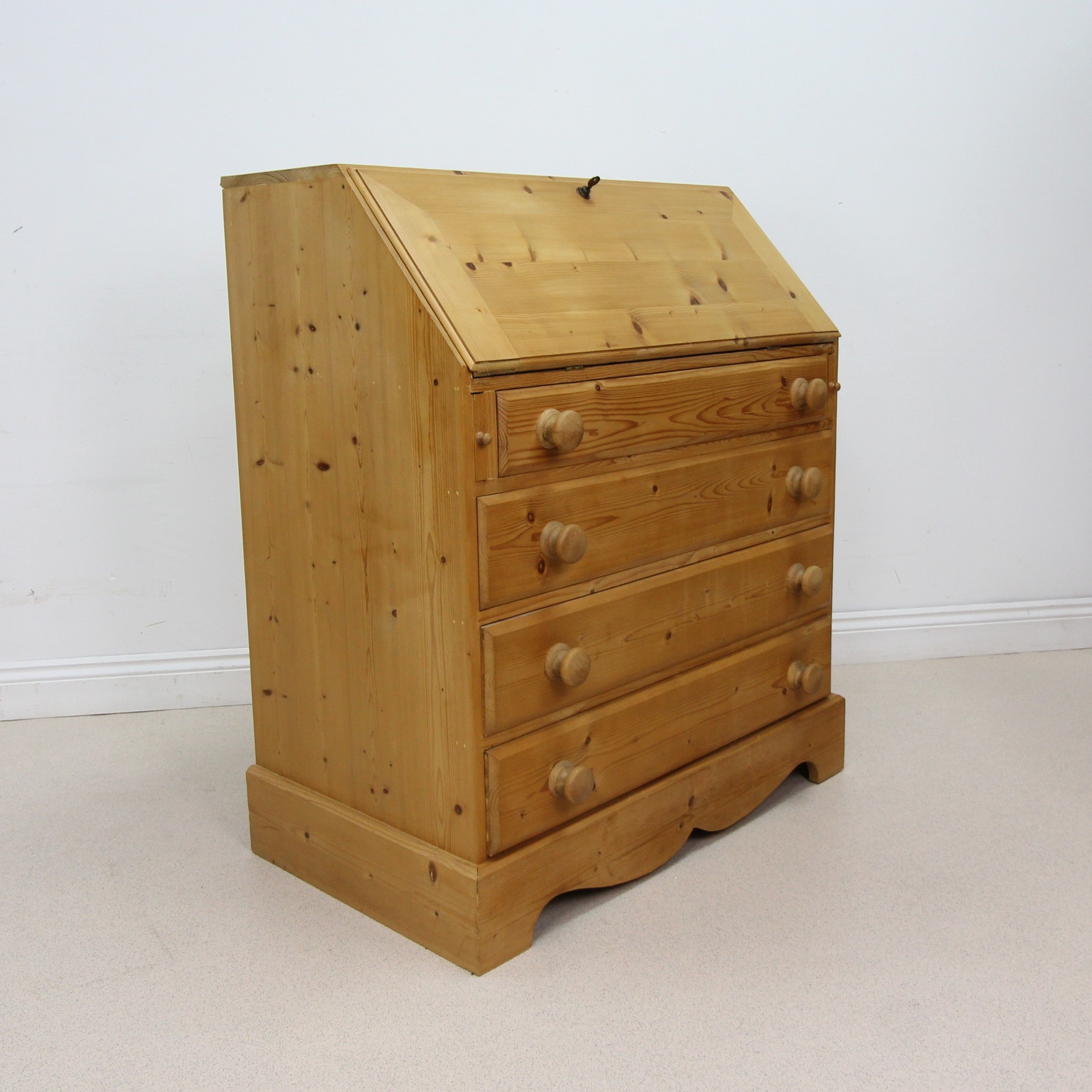 Elegant Solid Pine Writing Bureau - Lockable