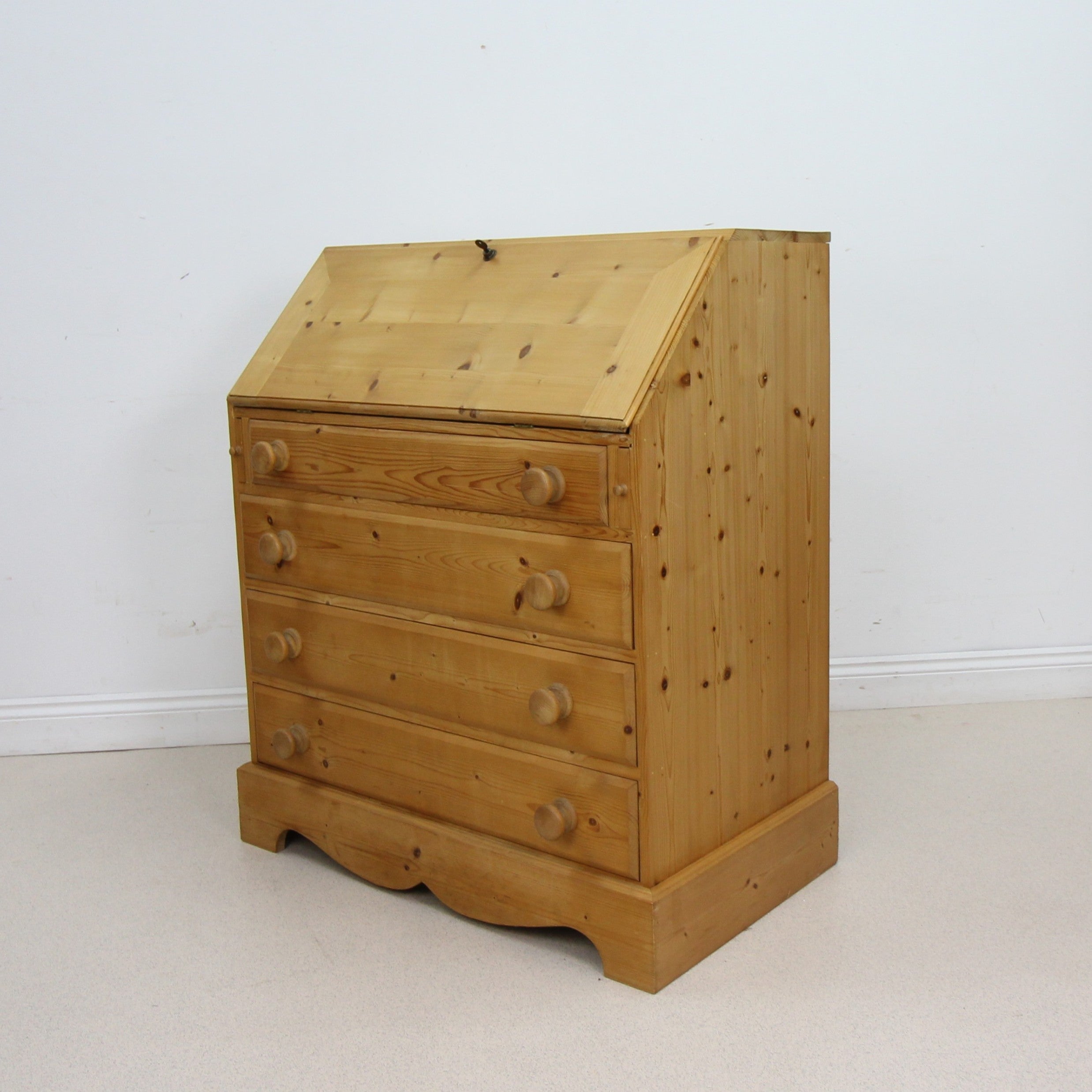 Elegant Solid Pine Writing Bureau - Lockable
