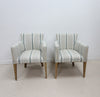 Elegant Pair of Modern Upholstered Tub Chairs Armchairs