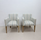 Elegant Pair of Modern Upholstered Tub Chairs Armchairs