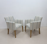 Elegant Pair of Modern Upholstered Tub Chairs Armchairs