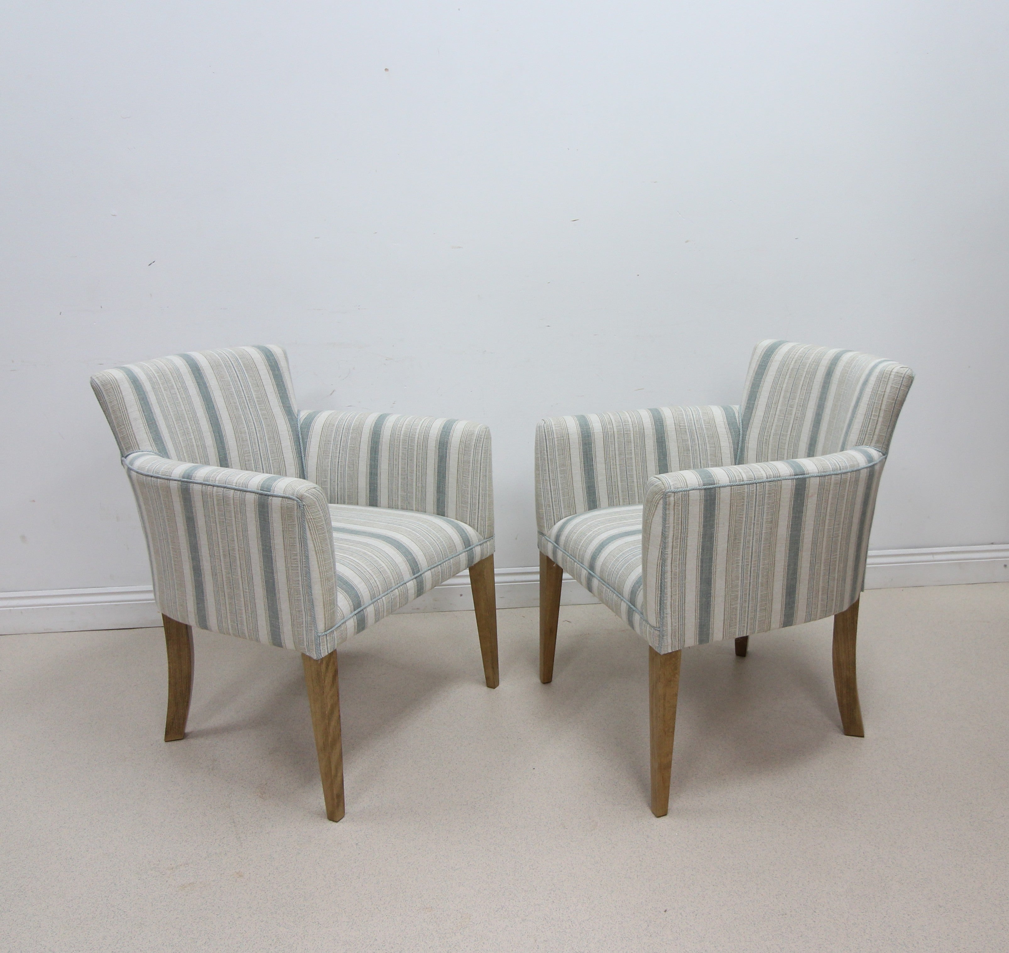 Elegant Pair of Modern Upholstered Tub Chairs Armchairs
