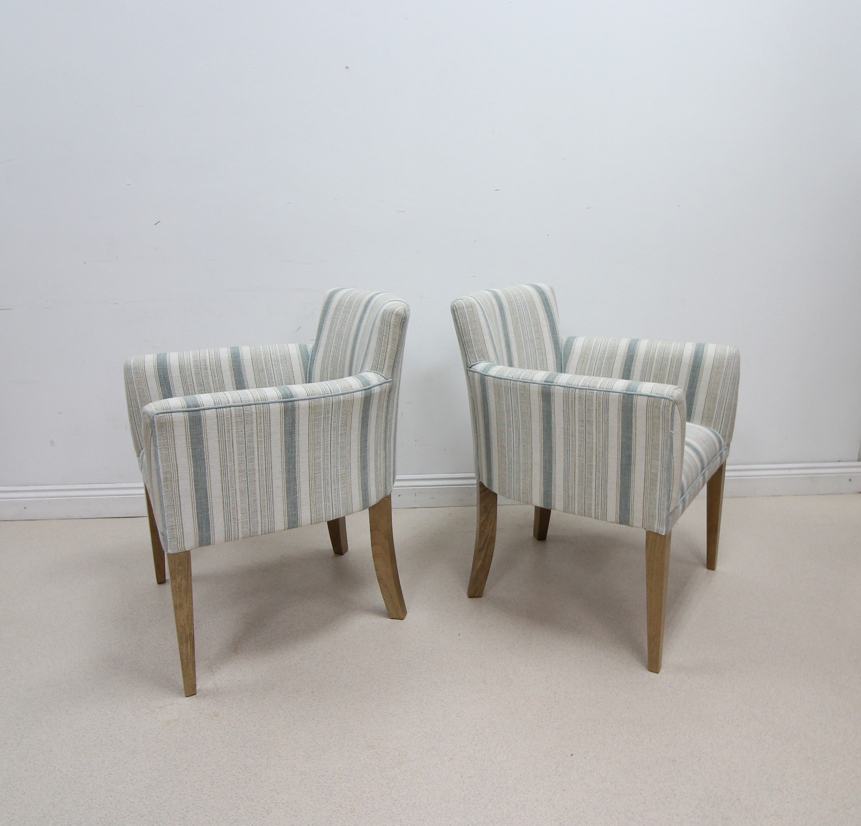 Elegant Pair of Modern Upholstered Tub Chairs Armchairs