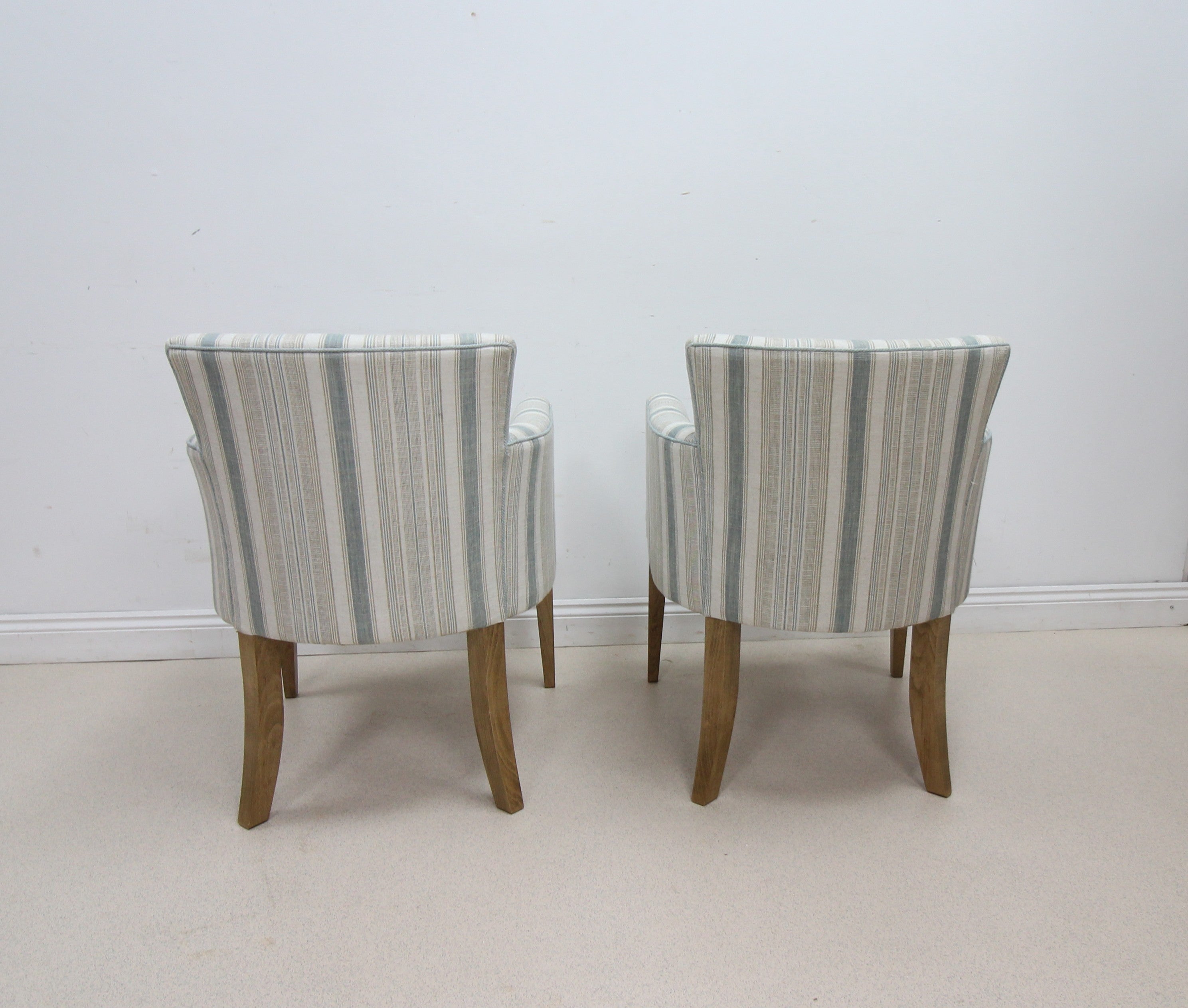 Elegant Pair of Modern Upholstered Tub Chairs Armchairs