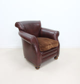 Quality Brown Leather with Fabric Cushion Chair Armchair - Tetrad Keats ?
