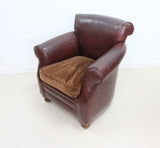 Quality Brown Leather with Fabric Cushion Chair Armchair - Tetrad Keats ?