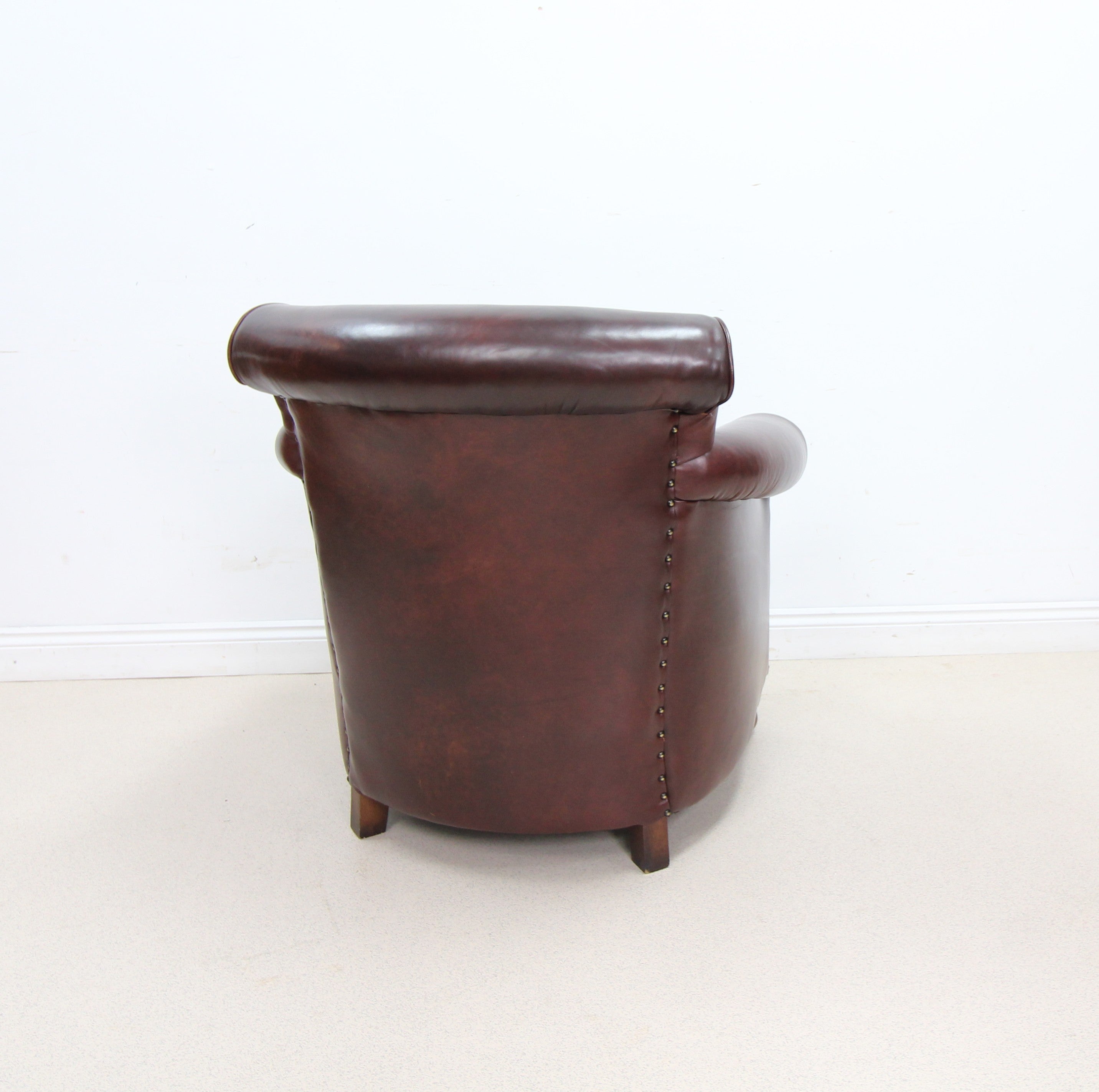 Quality Brown Leather with Fabric Cushion Chair Armchair - Tetrad Keats ?