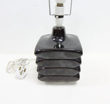 Black Ceramic 'Facette' Table Lamp in the style Cari Zalloni