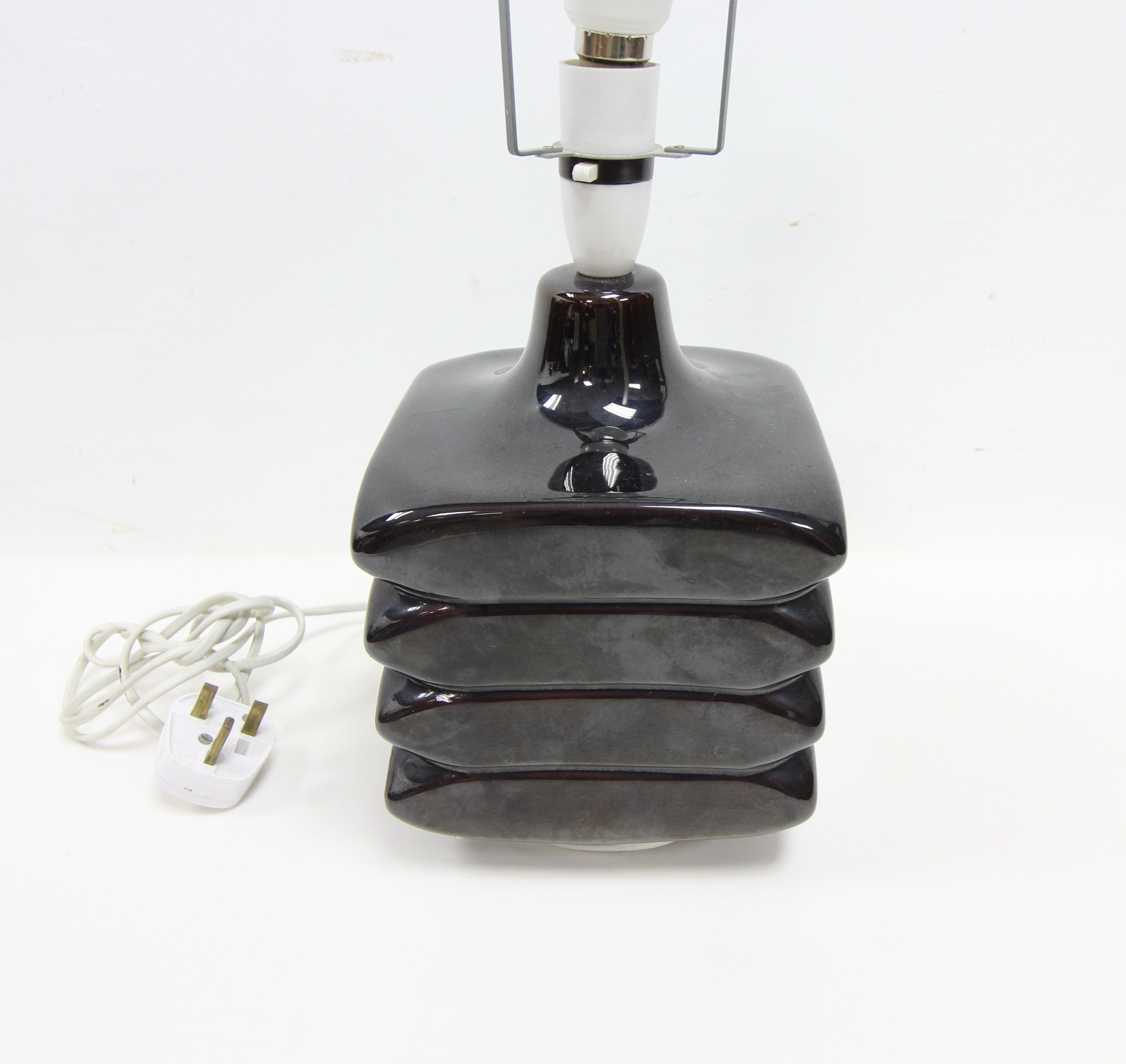 Black Ceramic 'Facette' Table Lamp in the style Cari Zalloni