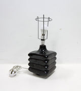 Black Ceramic 'Facette' Table Lamp in the style Cari Zalloni