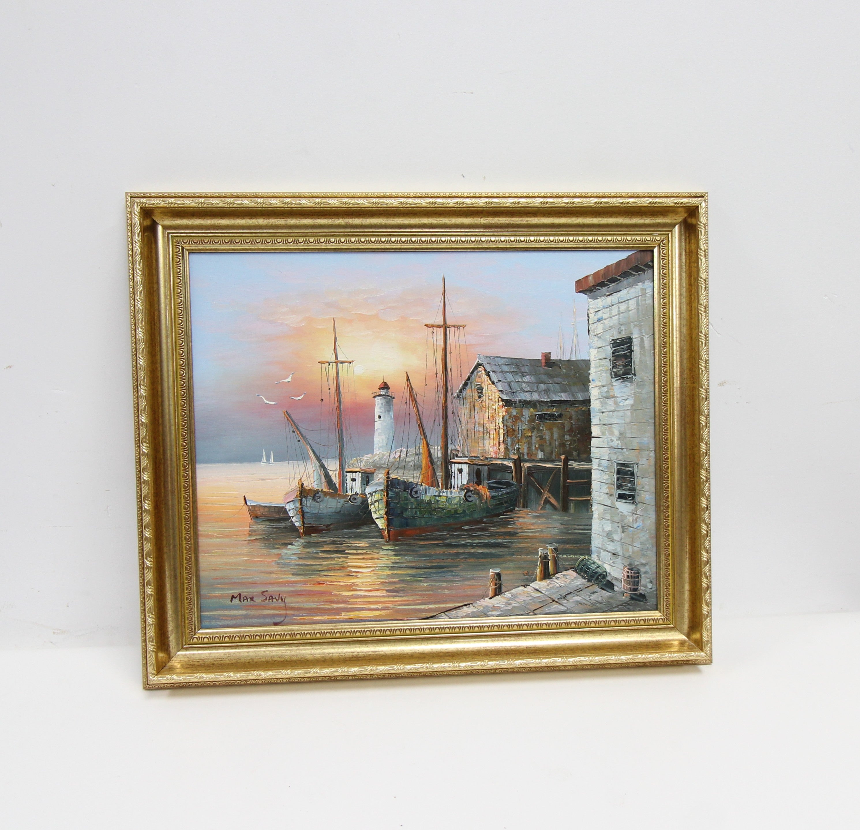 Framed Oil Painting by Max Savy