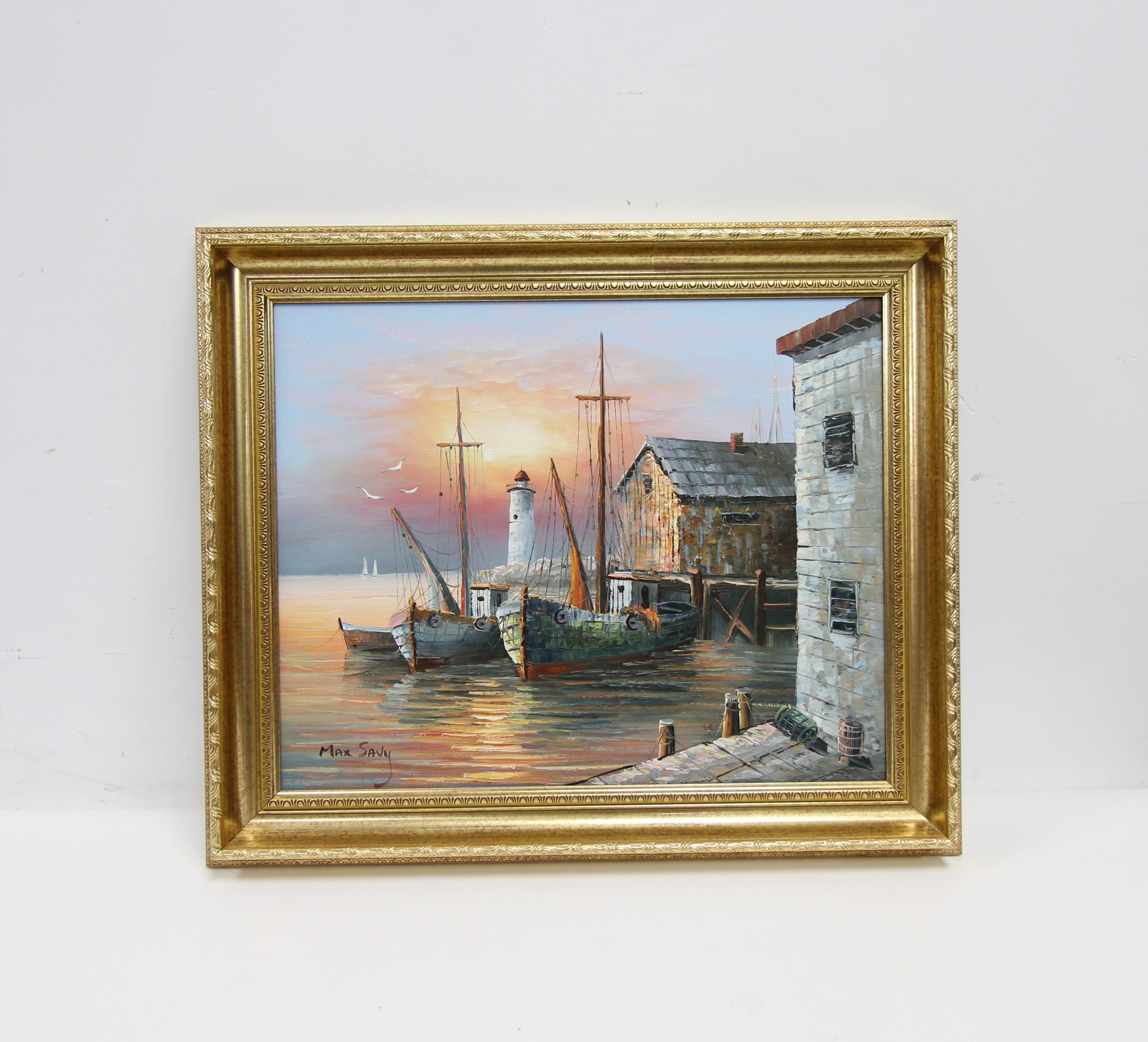 Framed Oil Painting by Max Savy