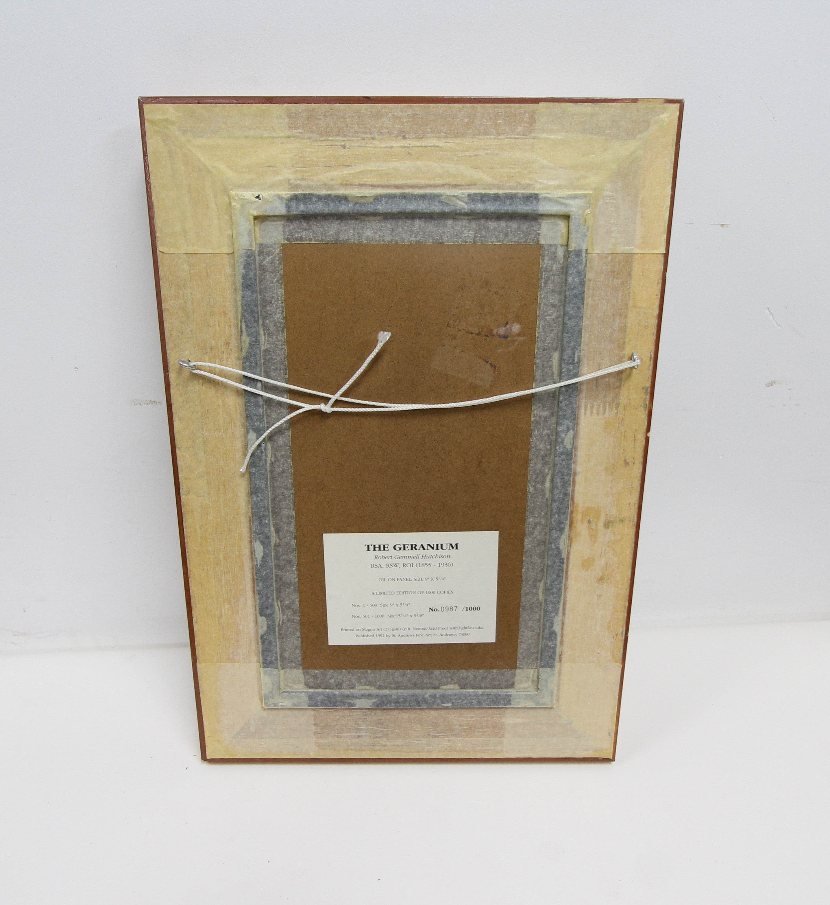 Framed Print of 'The Geranium' By Robert Gemmell Hutchison