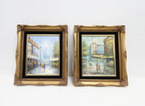Pair of Small Framed Oil Paintings signed Bernard