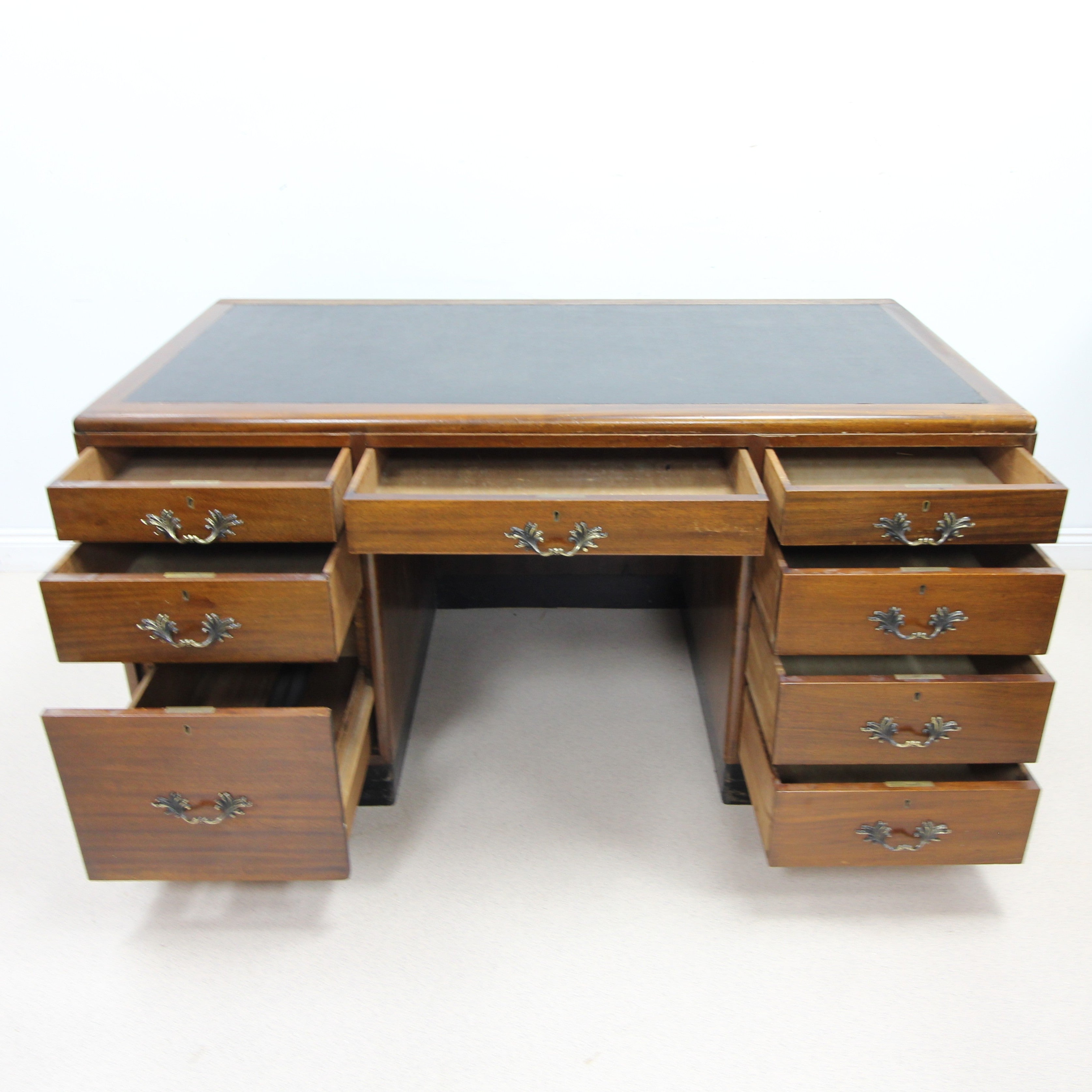 Rare Vintage Mahogany Writing Desk By Stephen & Sons Edinburgh