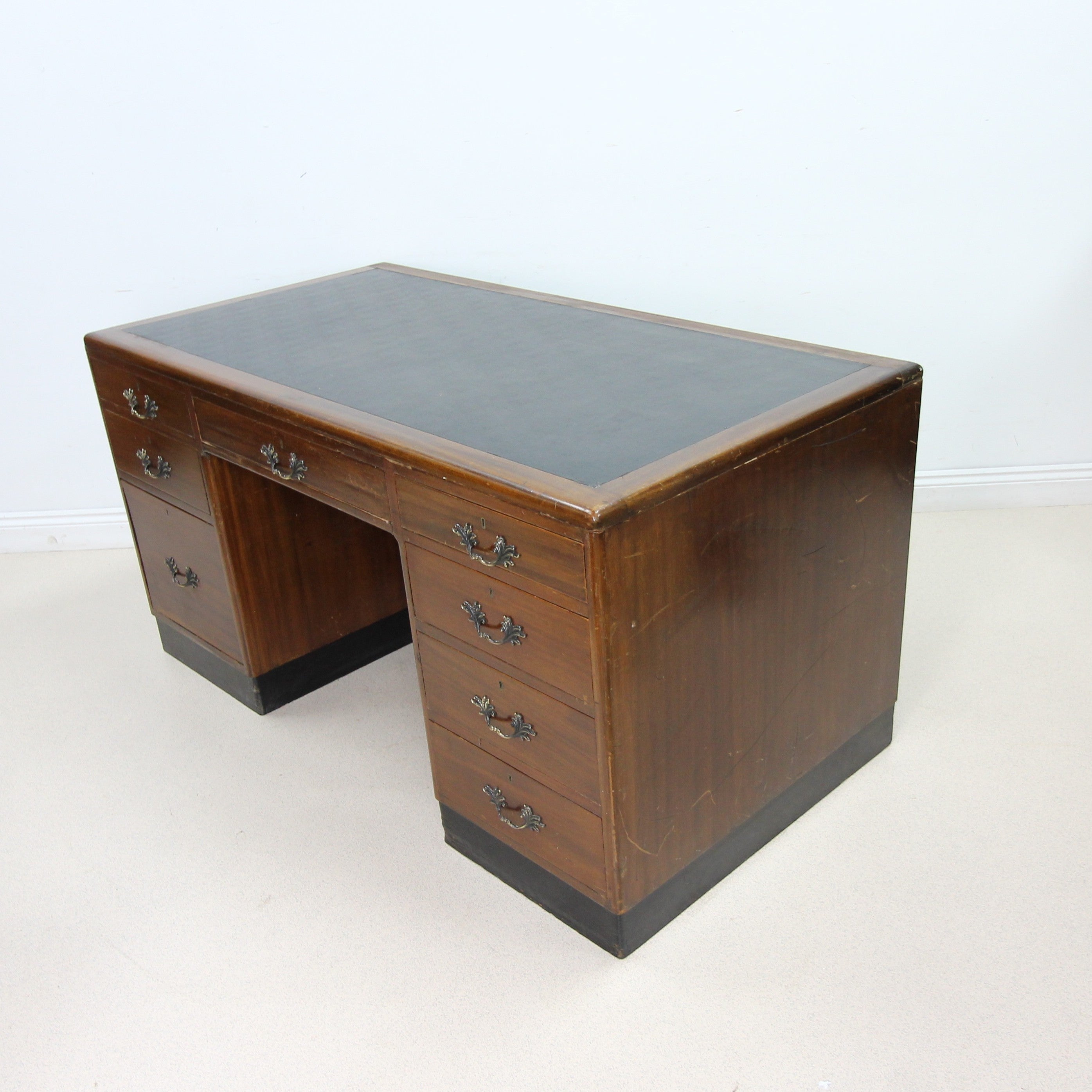 Rare Vintage Mahogany Writing Desk By Stephen & Sons Edinburgh