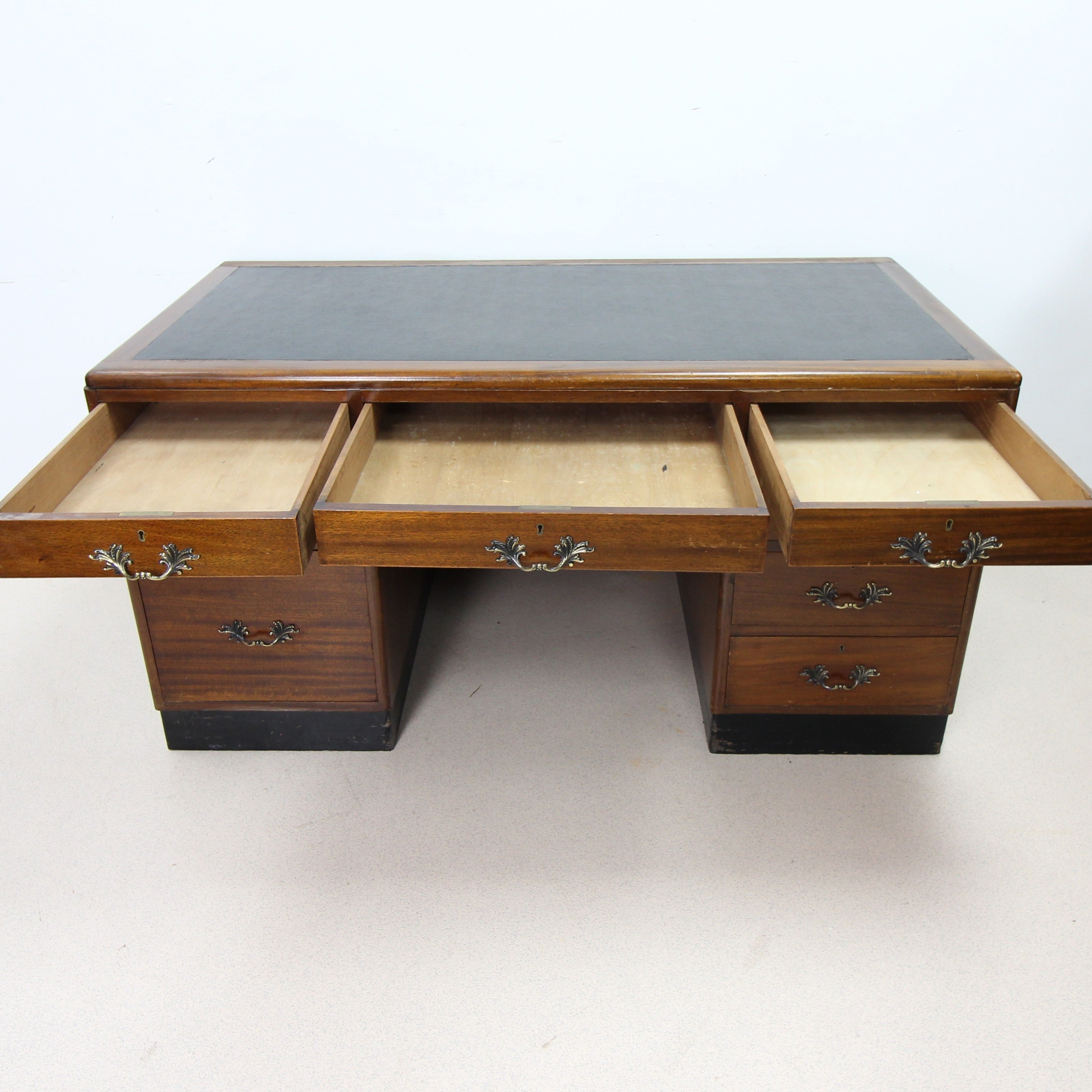 Rare Vintage Mahogany Writing Desk By Stephen & Sons Edinburgh