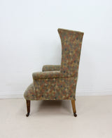 Elegant Vintage Highback Armchair on Castors