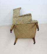Elegant Vintage Highback Armchair on Castors