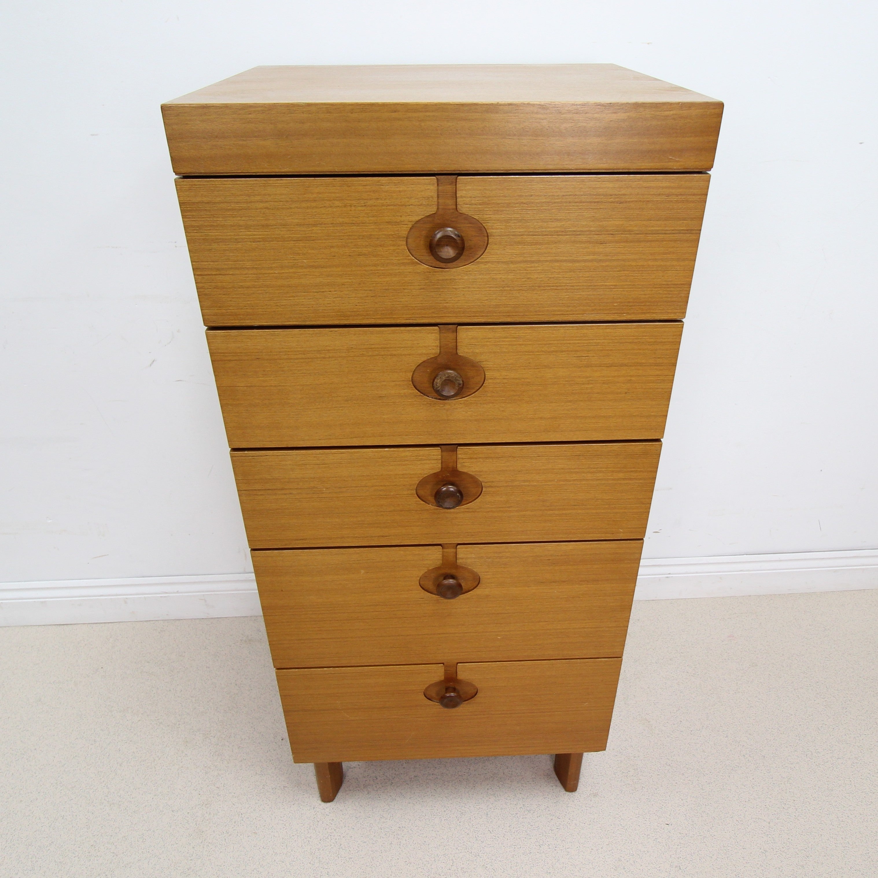 Vintage Teak Tallboy Chest of Drawers by Nathan