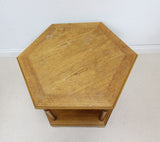 Vintage Hexagonal Teak Coffee Table With Undershelf