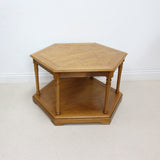 Vintage Hexagonal Teak Coffee Table With Undershelf