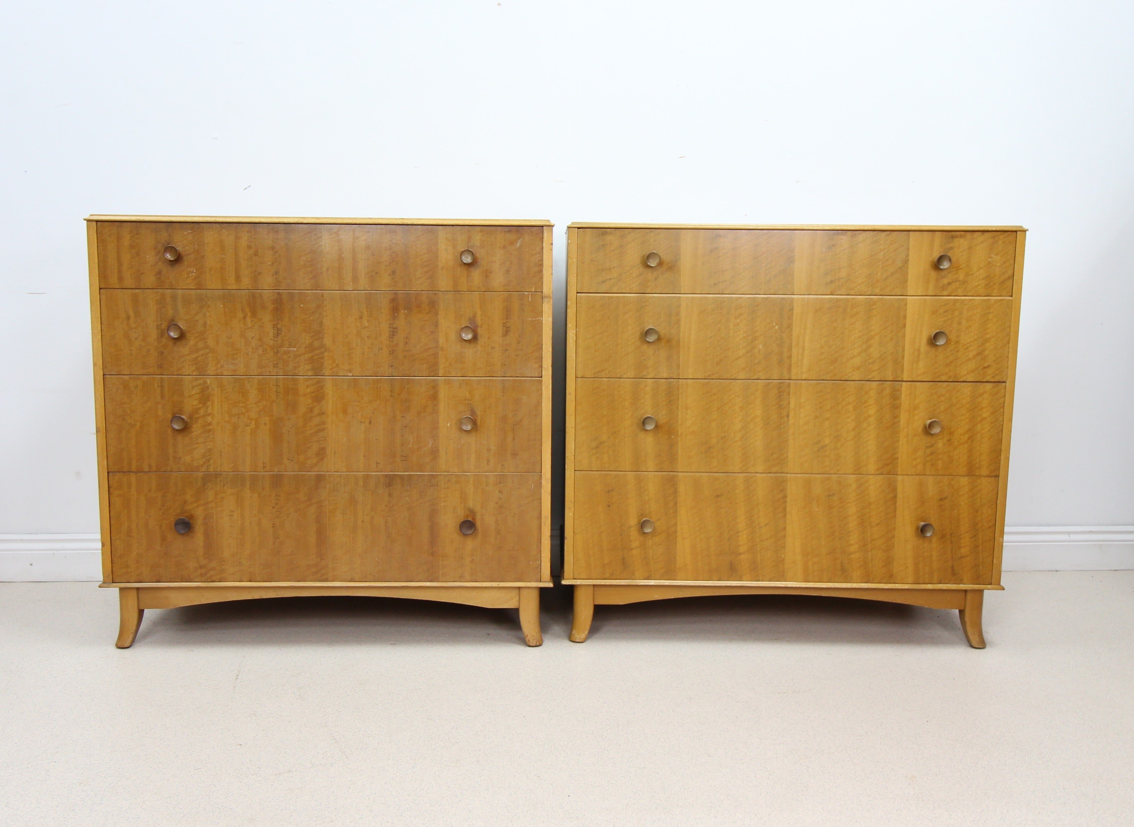 Set of 2 Mid century British Chest of Drawers by Vesper