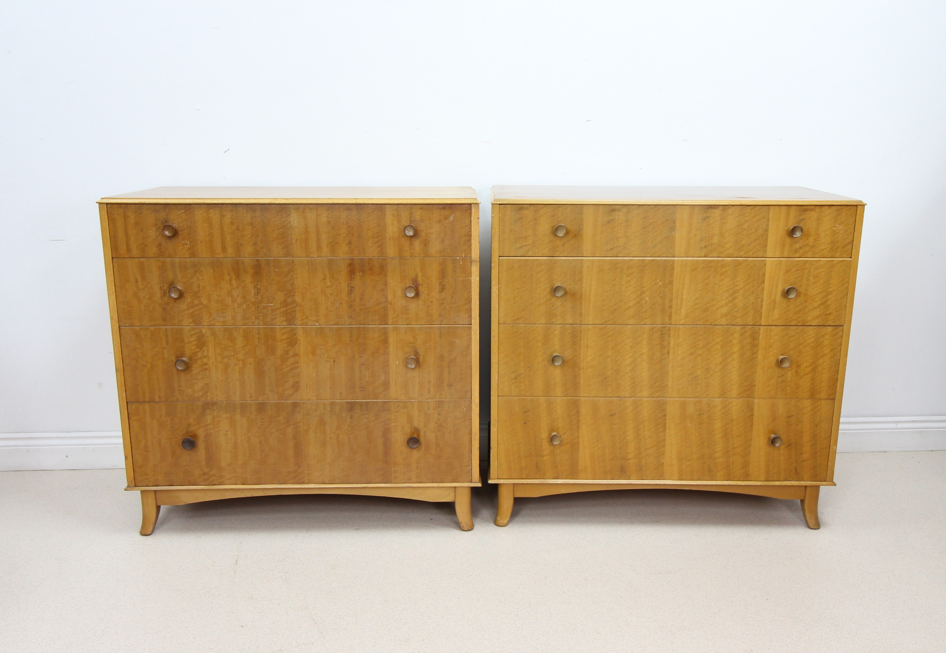 Set of 2 Mid century British Chest of Drawers by Vesper