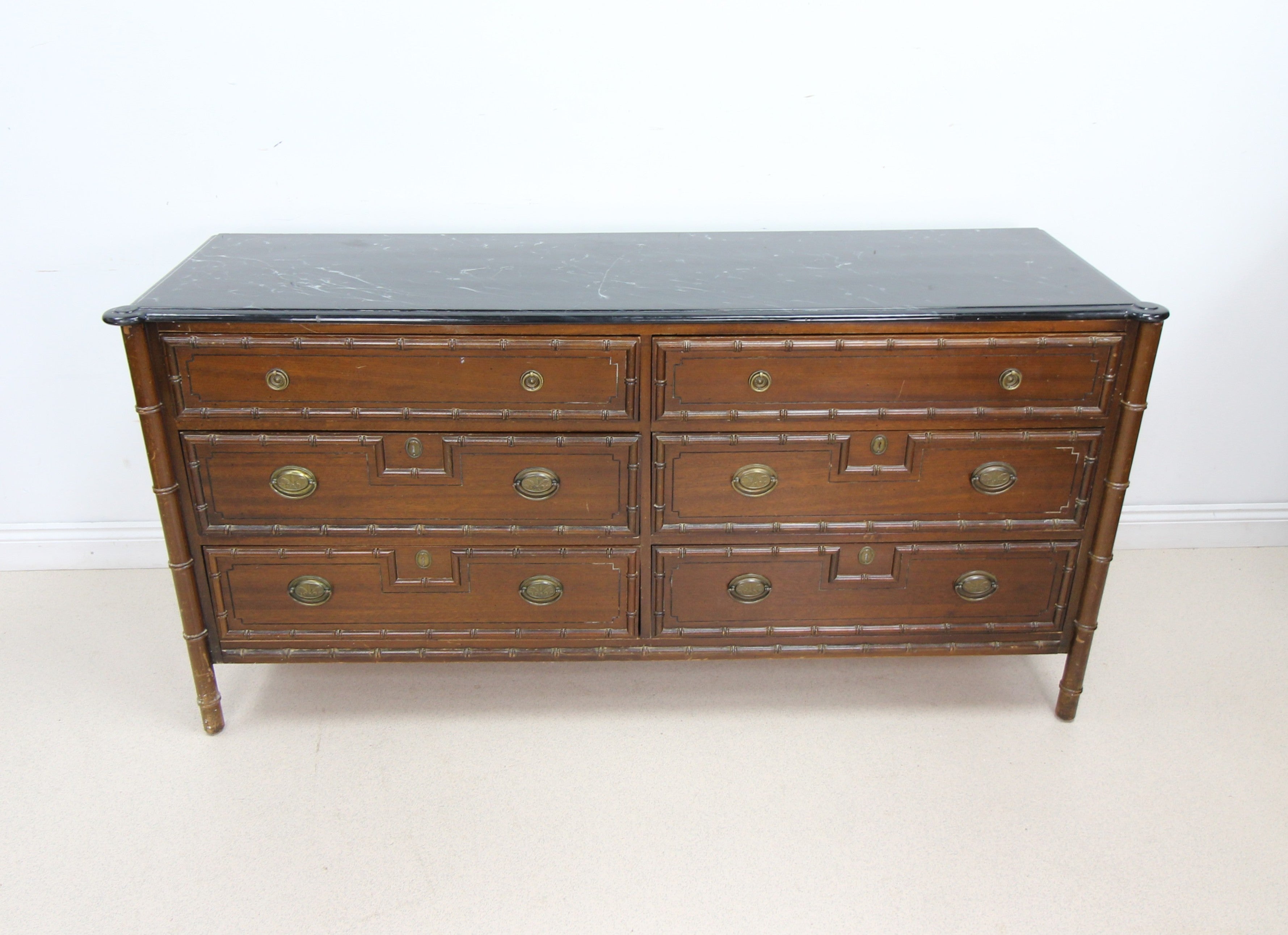 French Style Faux Bamboo Merchants Chest of Drawers / Sideboard by Stonehill Furniture