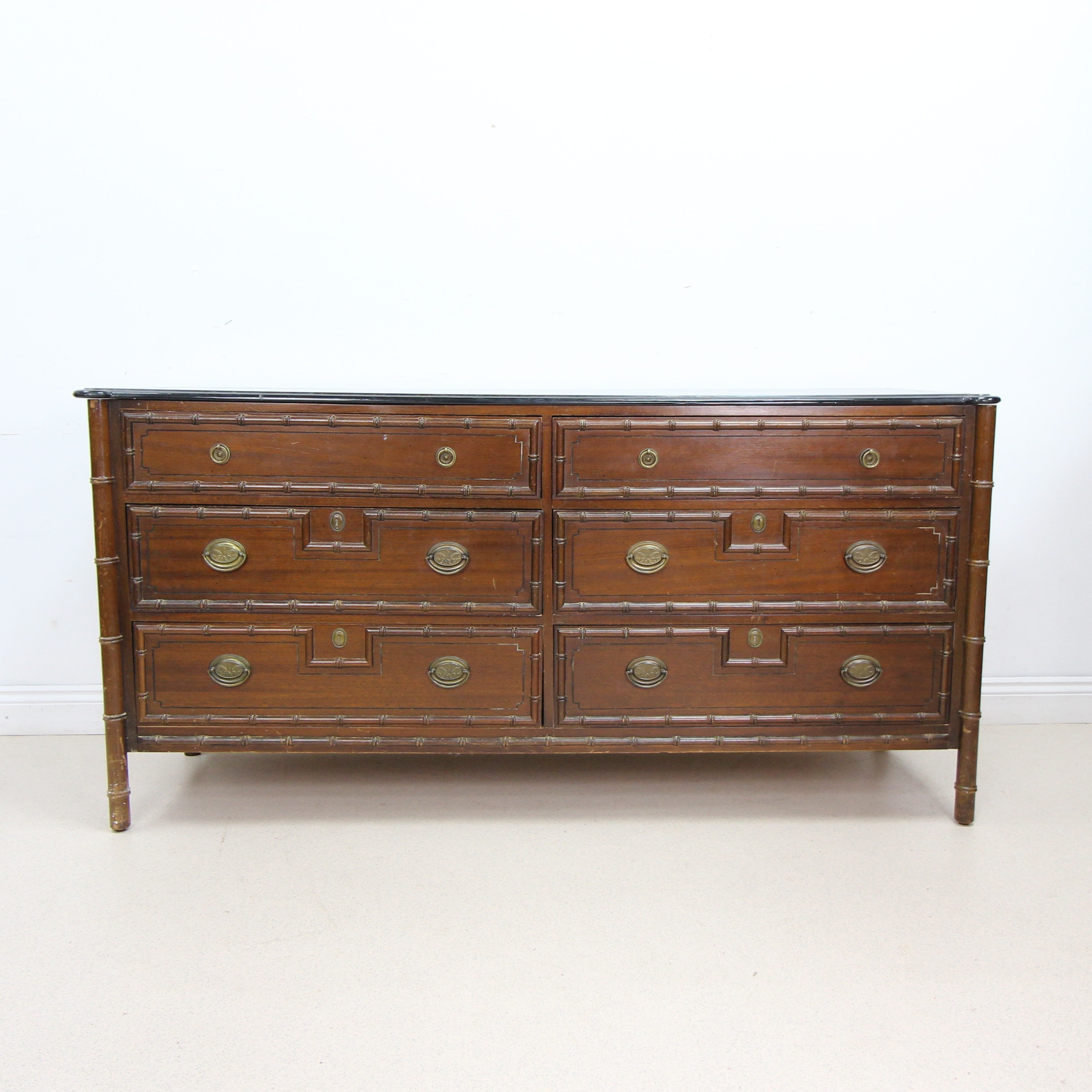 French Style Faux Bamboo Merchants Chest of Drawers / Sideboard by Stonehill Furniture