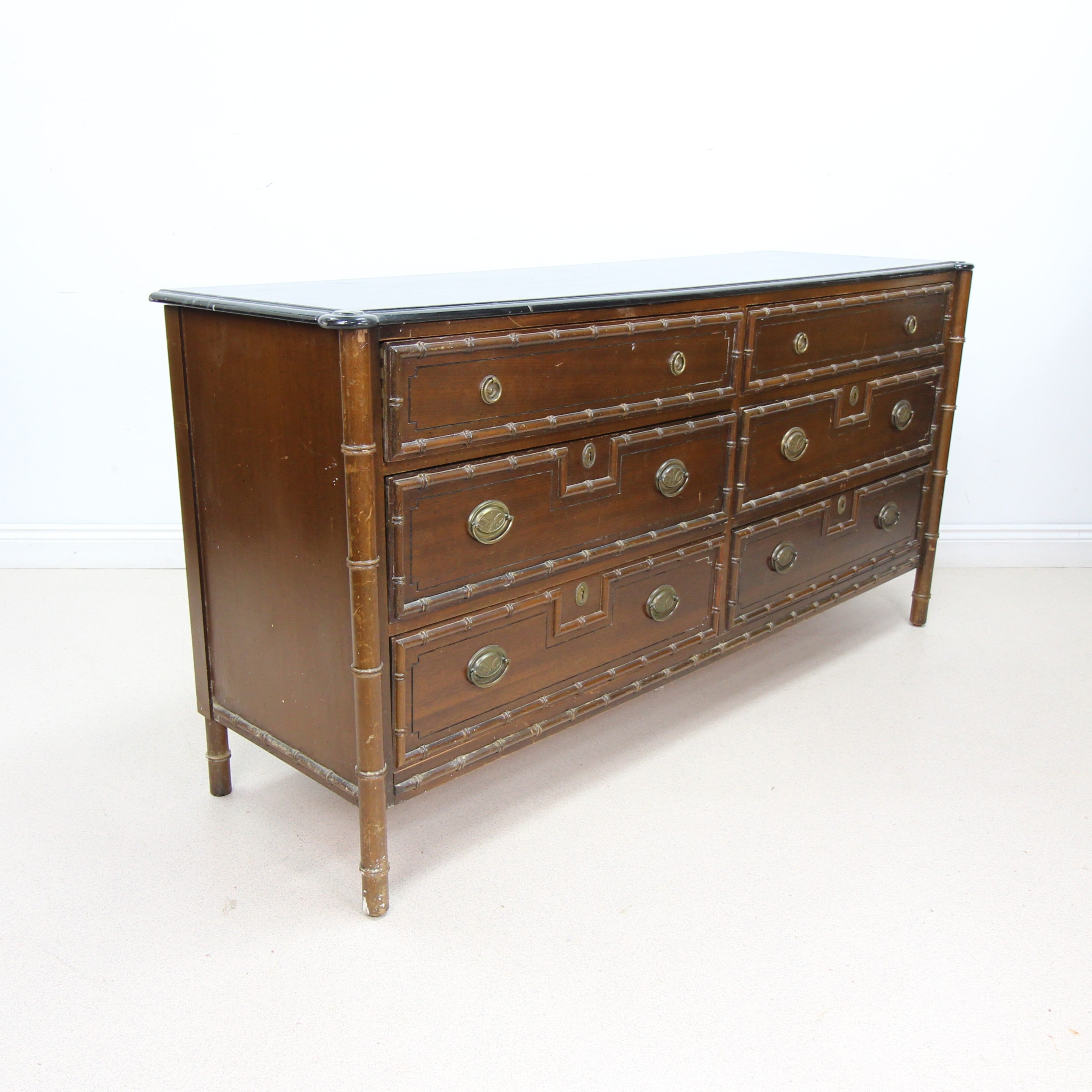 French Style Faux Bamboo Merchants Chest of Drawers / Sideboard by Stonehill Furniture