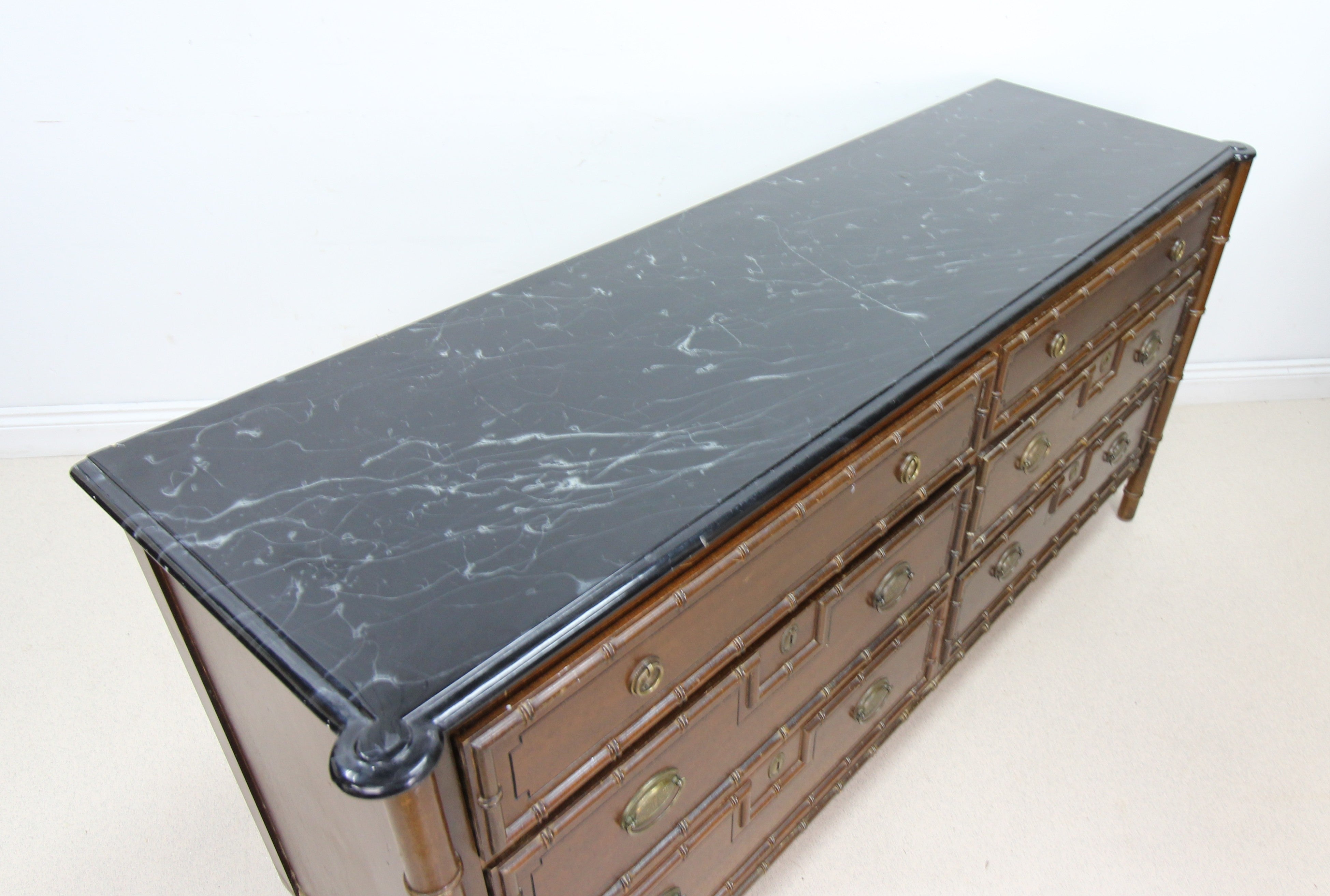 French Style Faux Bamboo Merchants Chest of Drawers / Sideboard by Stonehill Furniture